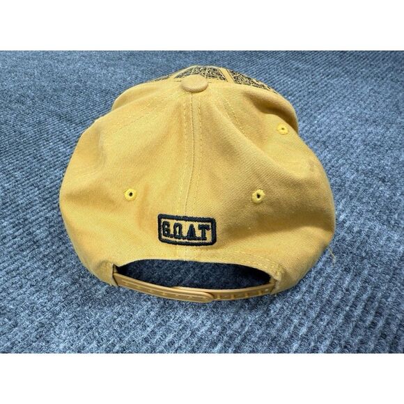 Top Level GOAT Hat Men's OS Yellow Paisley Embroidered Spell Out Black Lettering - Picture 4 of 6